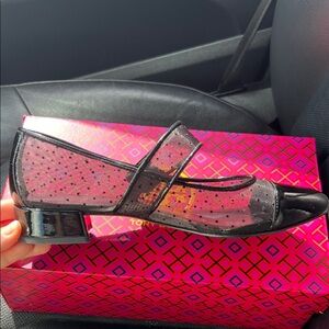 Tory Burch Black Cap-Toe Mary Jane Heels